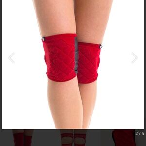 Poledancerka red Lurex knee pads size Large